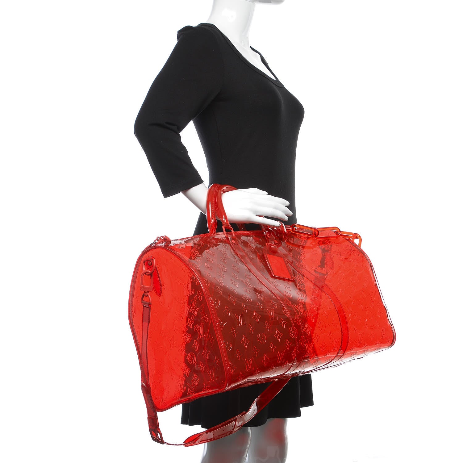Louis Vuitton PVC Monogram Keepall Bandouliere 50 Grenadine Red 2 of 7