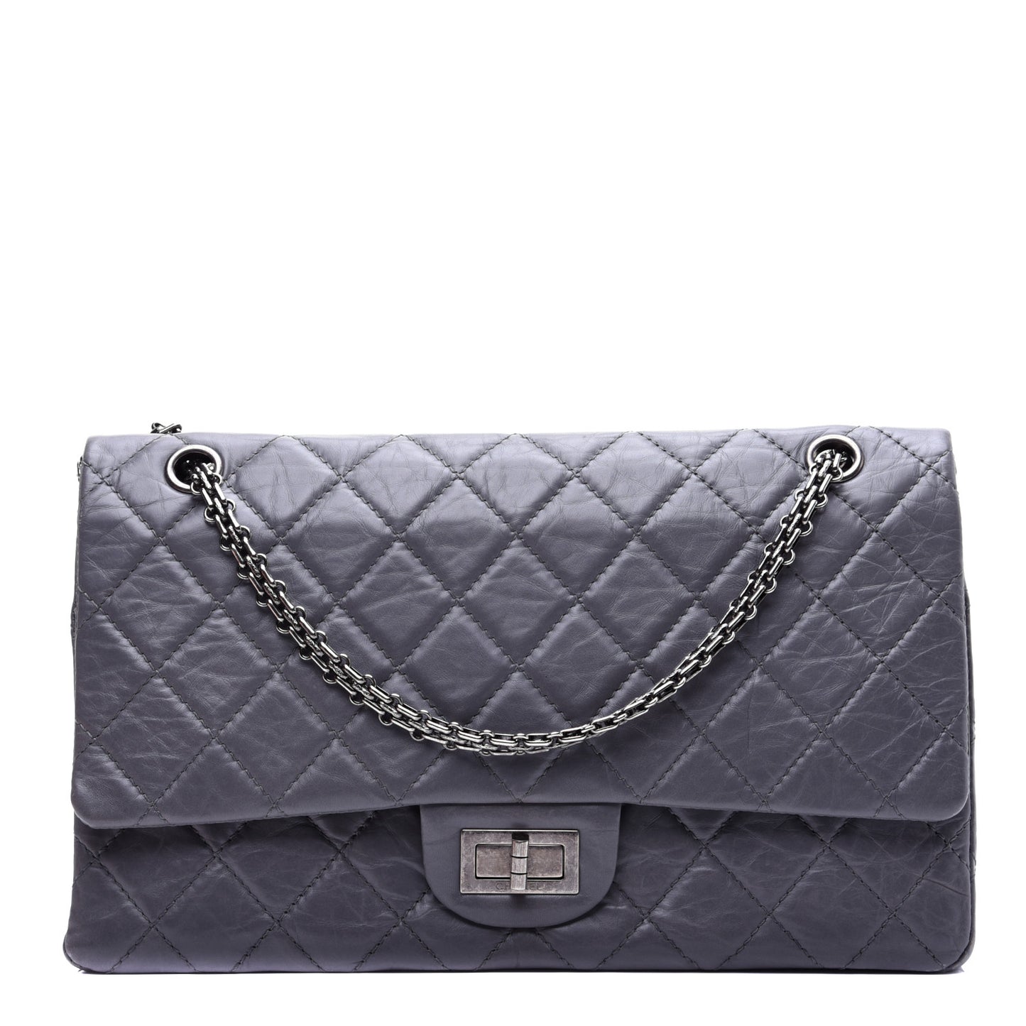 Aged Calfskin Quilted 2.55 Reissue 227 Flap Grey