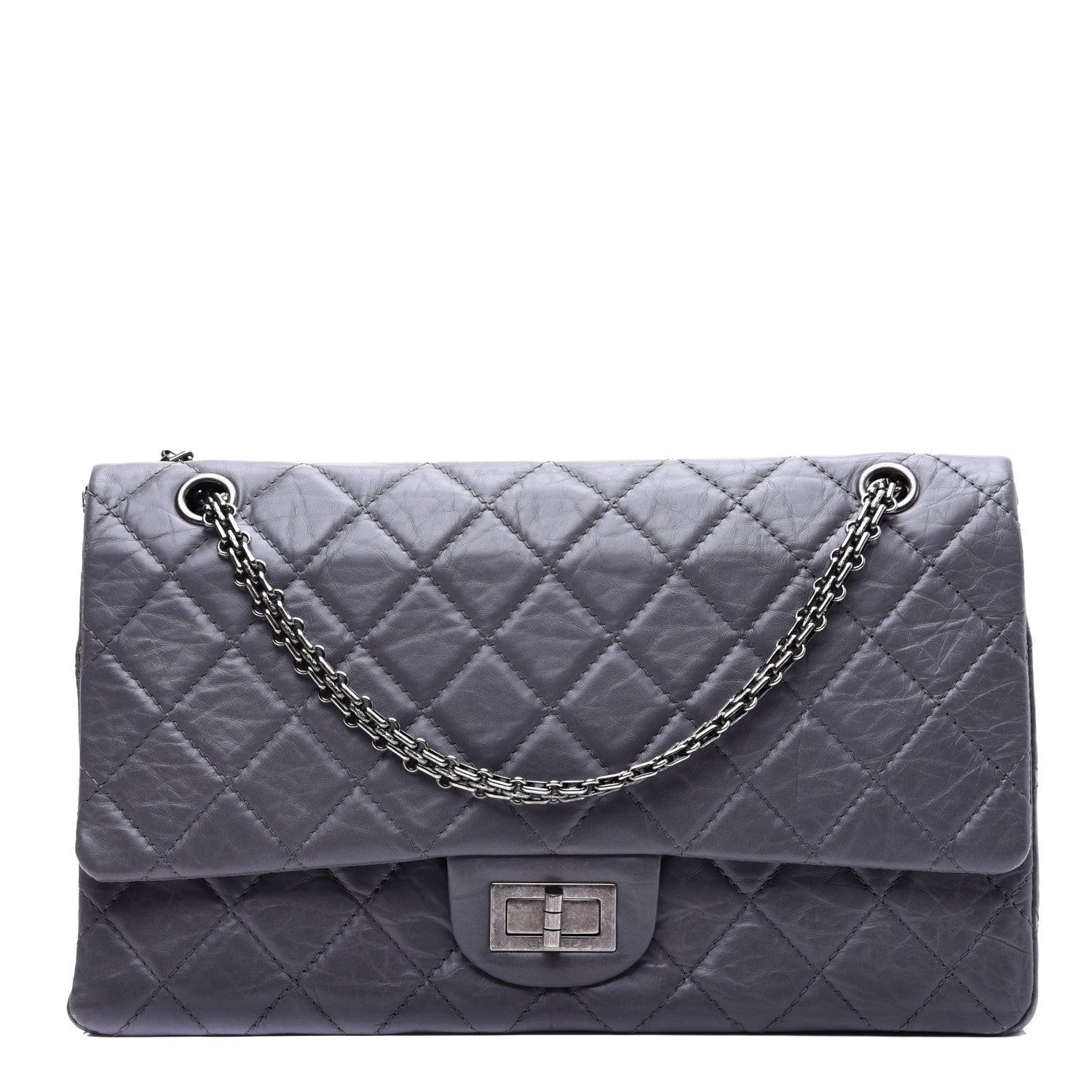 Chanel Aged Calfskin Quilted 2.55 Reissue 227 Flap Grey 1 of 14