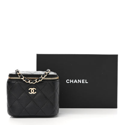 Chanel Caviar Quilted Mini Vanity Case With Chain Black 11 of 11
