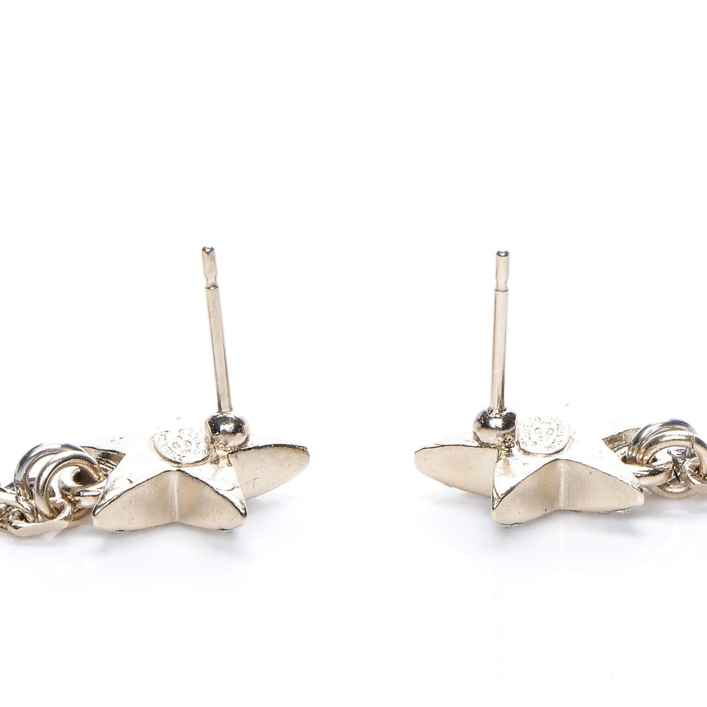 Crystal CC Star Moon Dangle Earrings Silver Gold