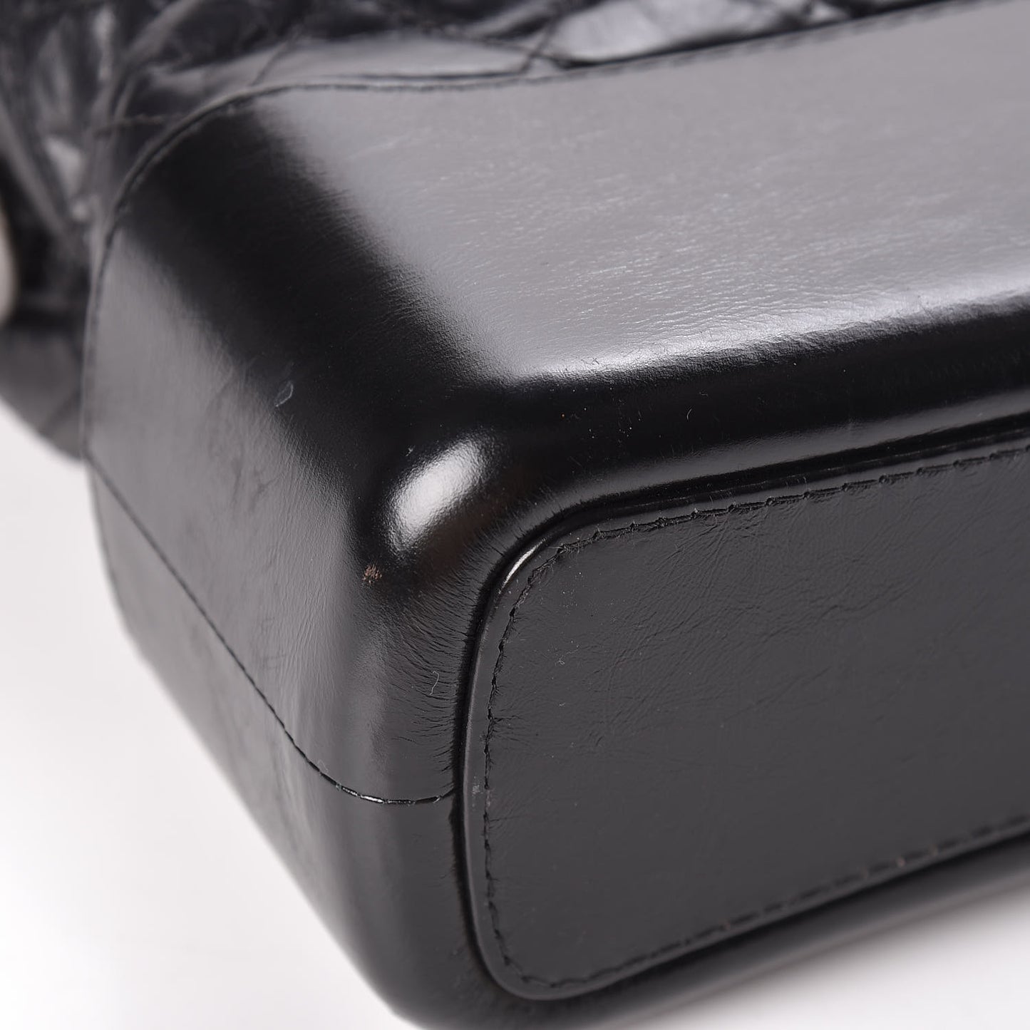 Aged Calfskin Quilted Medium Gabrielle Hobo Black