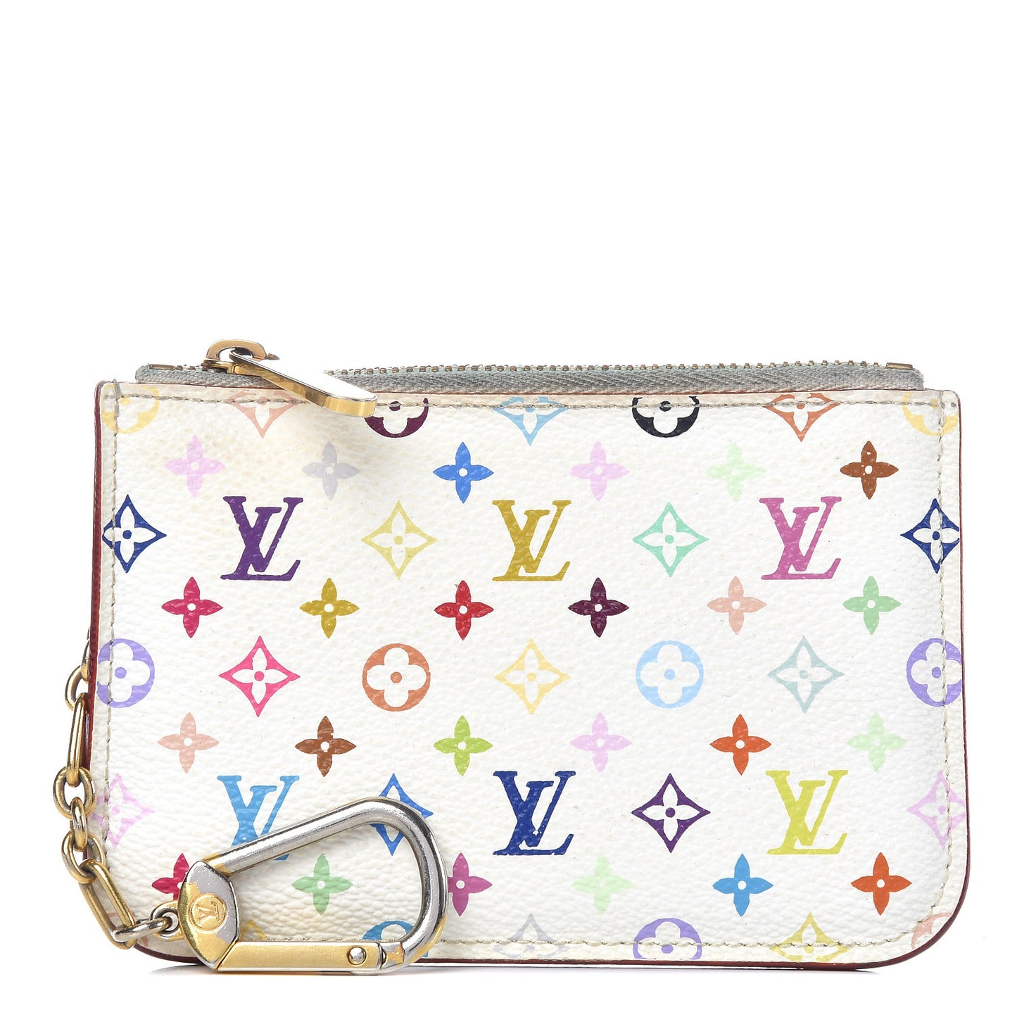Monogram Multicolor Key Pouch White Litchi