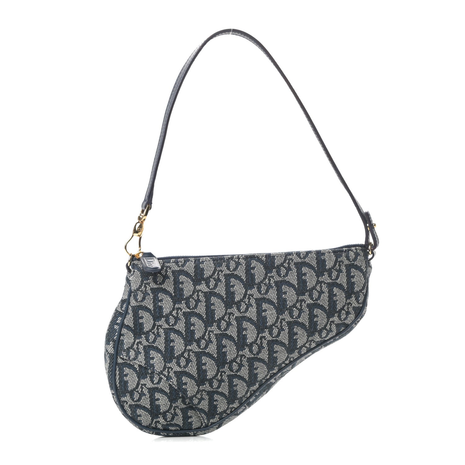 Christian Dior Monogram Mini Saddle Pochette Navy 1 of 10