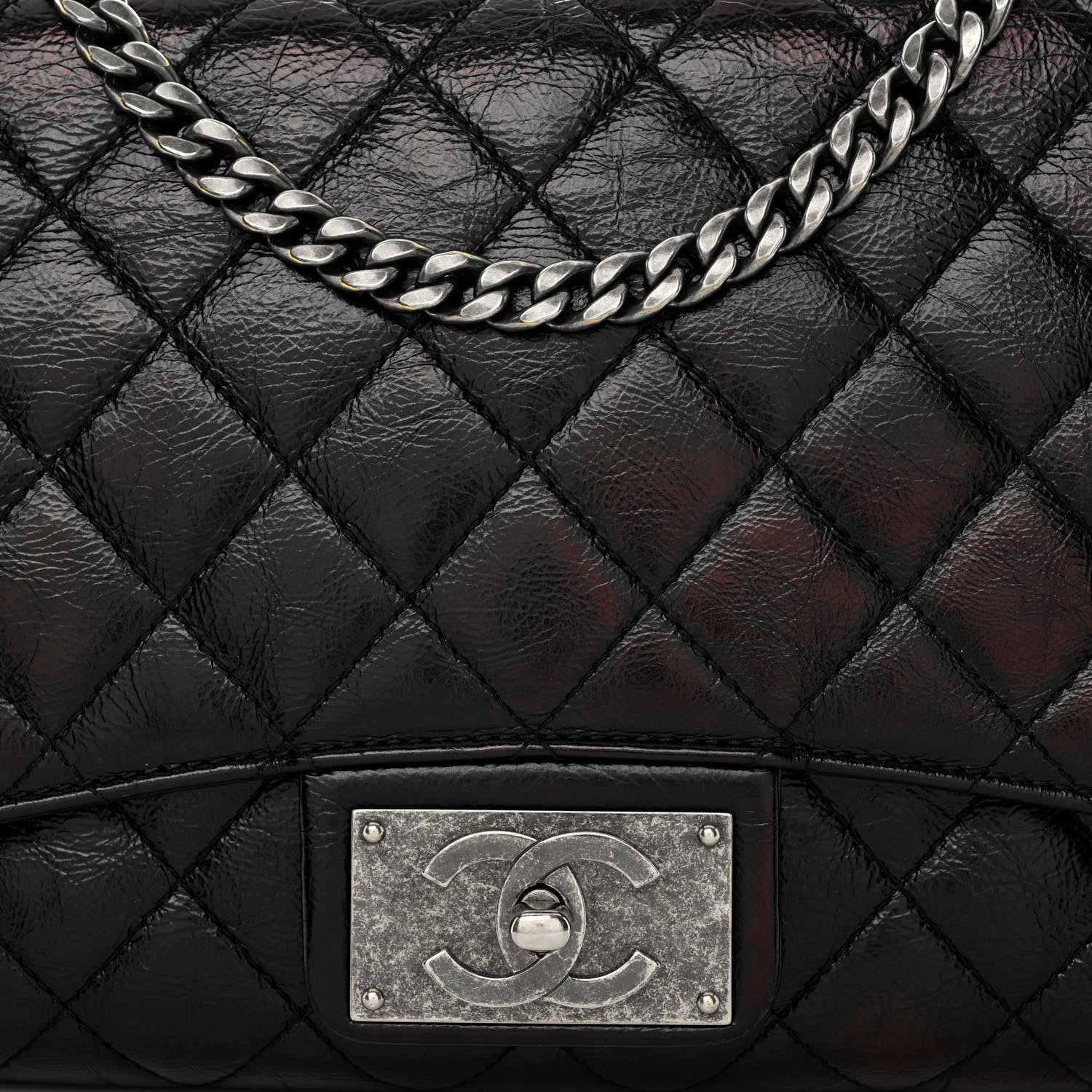 Chanel Shiny Goatskin Quilted Flap Black 8 of 10
