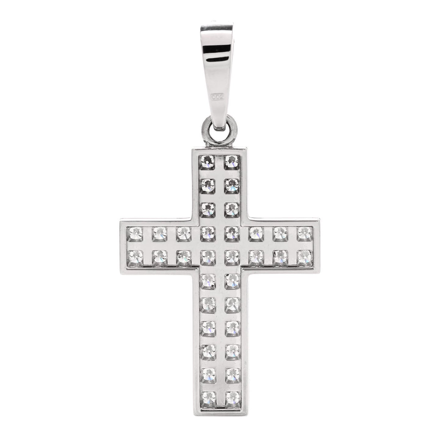 18K White Gold Diamond Croix One More Cross Pendant