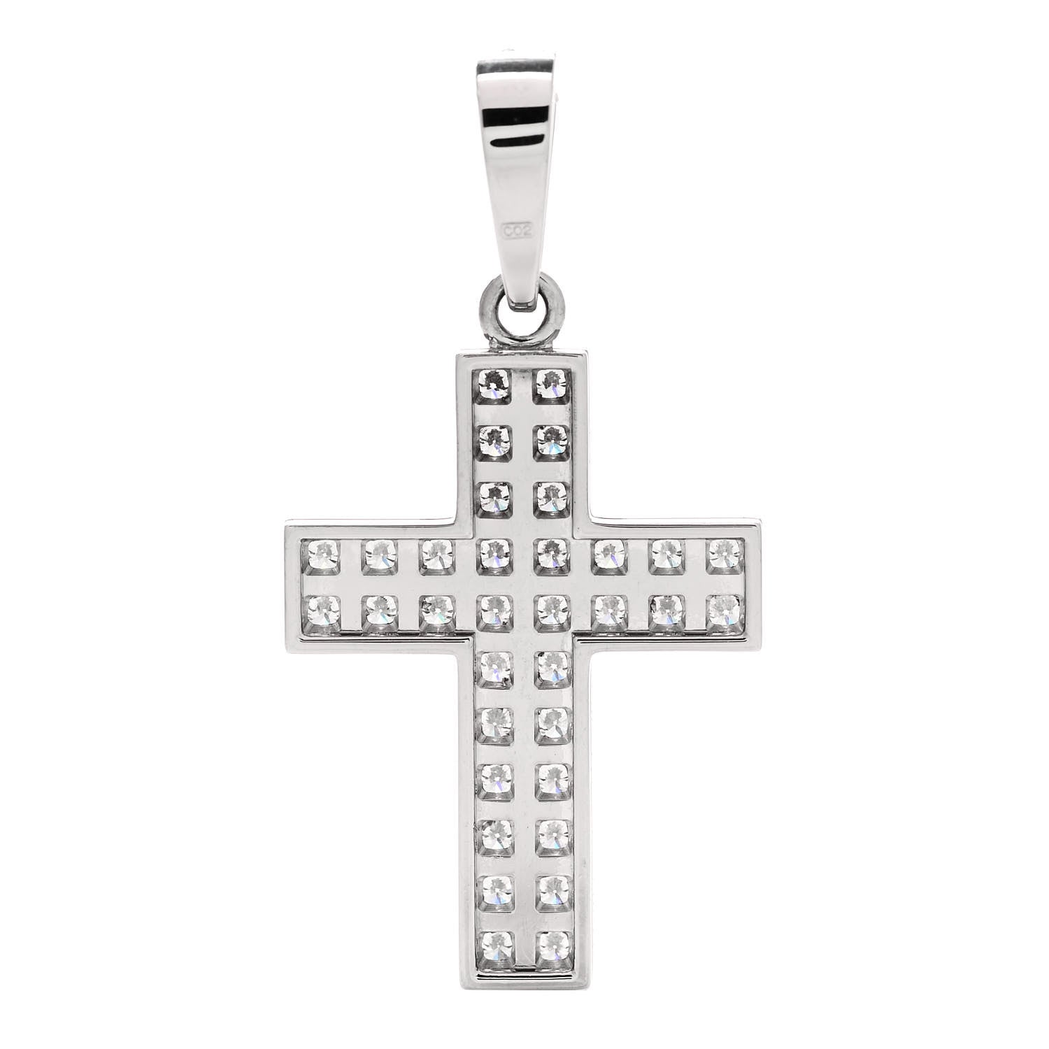 Cartier 18K White Gold Diamond Croix One More Cross Pendant 3 of 6