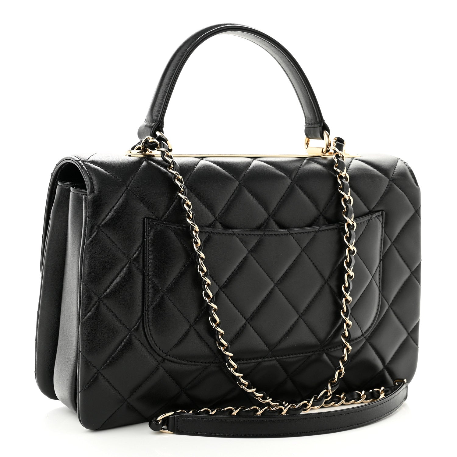 Chanel Lambskin Quilted Medium Trendy CC Flap Dual Handle Bag Black 3 of 11