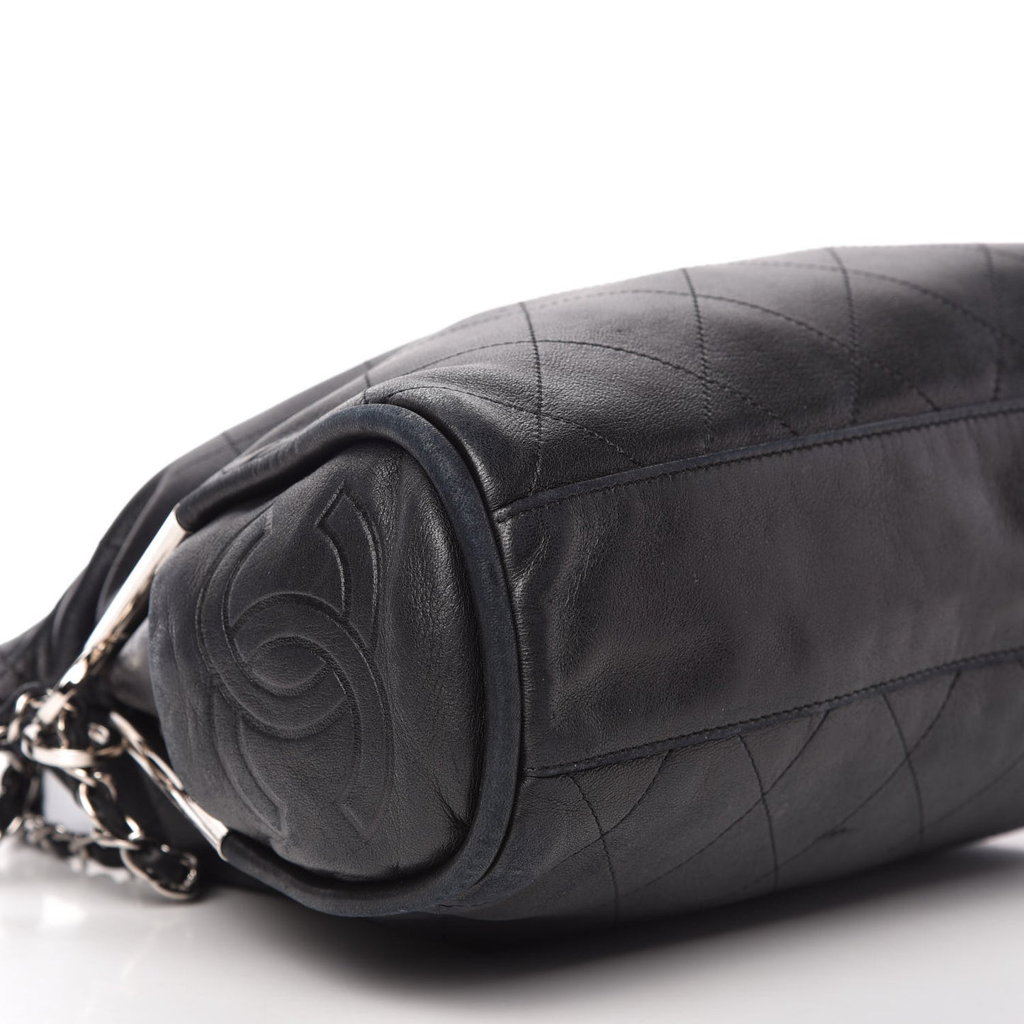 Lambskin Stitched Medium Ultimate Soft Tote Black