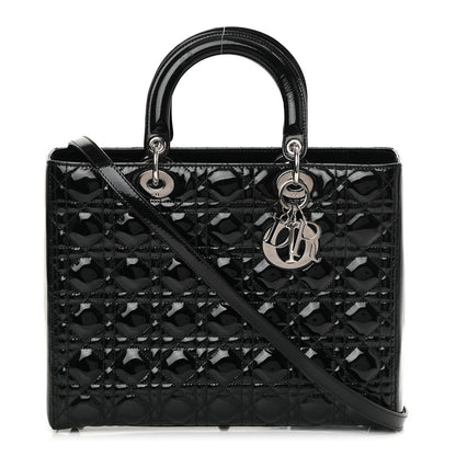 Christian Dior Patent Cannage Large Lady Dior Black 1 of 15