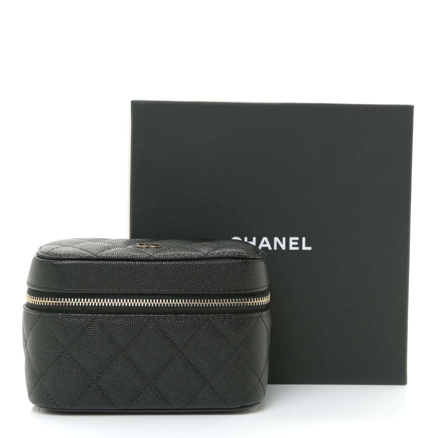 Chanel Caviar Quilted CC Vanity Cosmetic Case Black 12 of 12