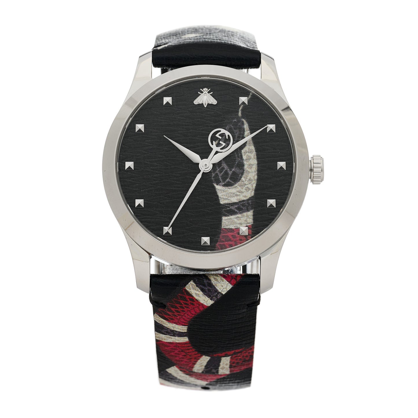 Stainless Steel Calfskin 38mm Le Marche Des Merveilles Snake Quartz Watch Black