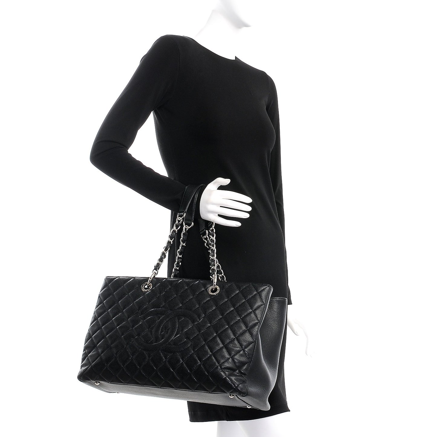 Caviar Quilted XL Grand Shopping Tote GST Black