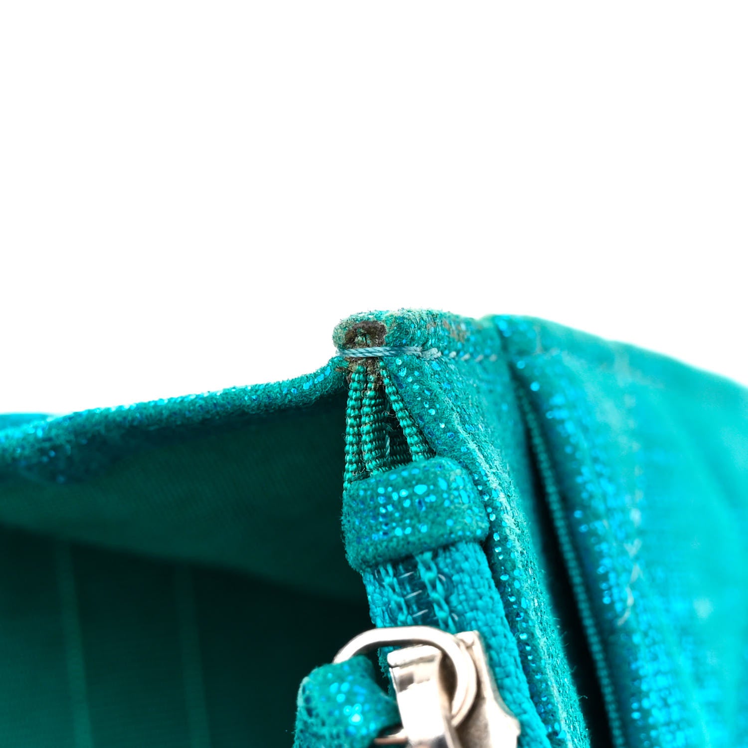 Chanel Metallic Iridescent Calfskin Wallet On Chain WOC Turquoise 11 of 13