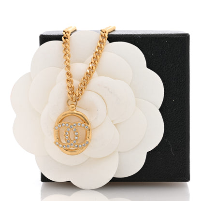 Chanel Crystal CC Chain Pendant Necklace Gold 5 of 5
