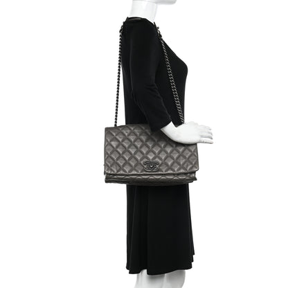 Chanel Metallic Goatskin Large City Rock Flap Silver 2 of 11