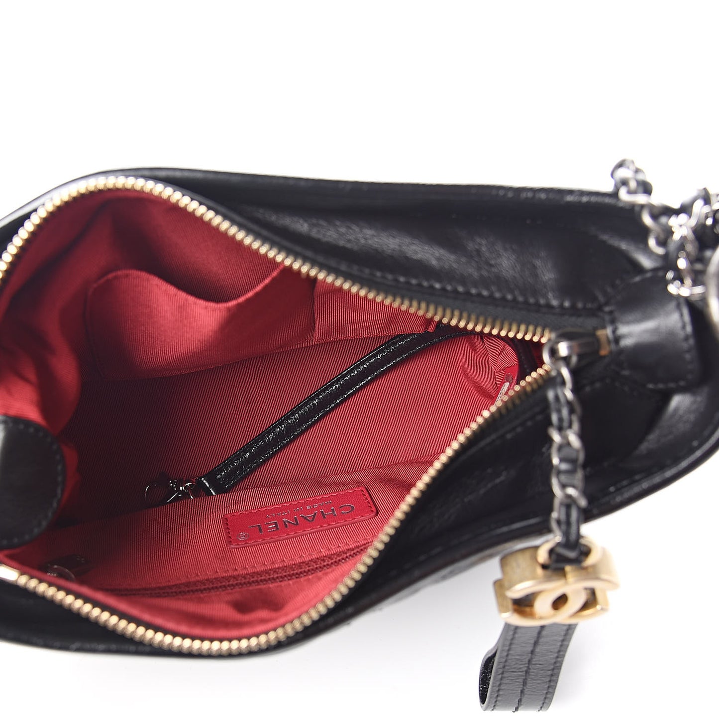 Aged Calfskin Quilted Small Gabrielle Hobo Black