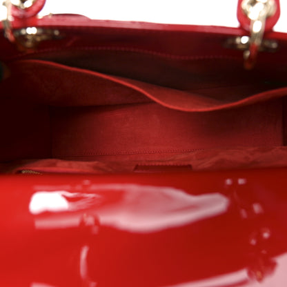 Christian Dior Patent Cannage Large Lady Dior Red 5 of 10