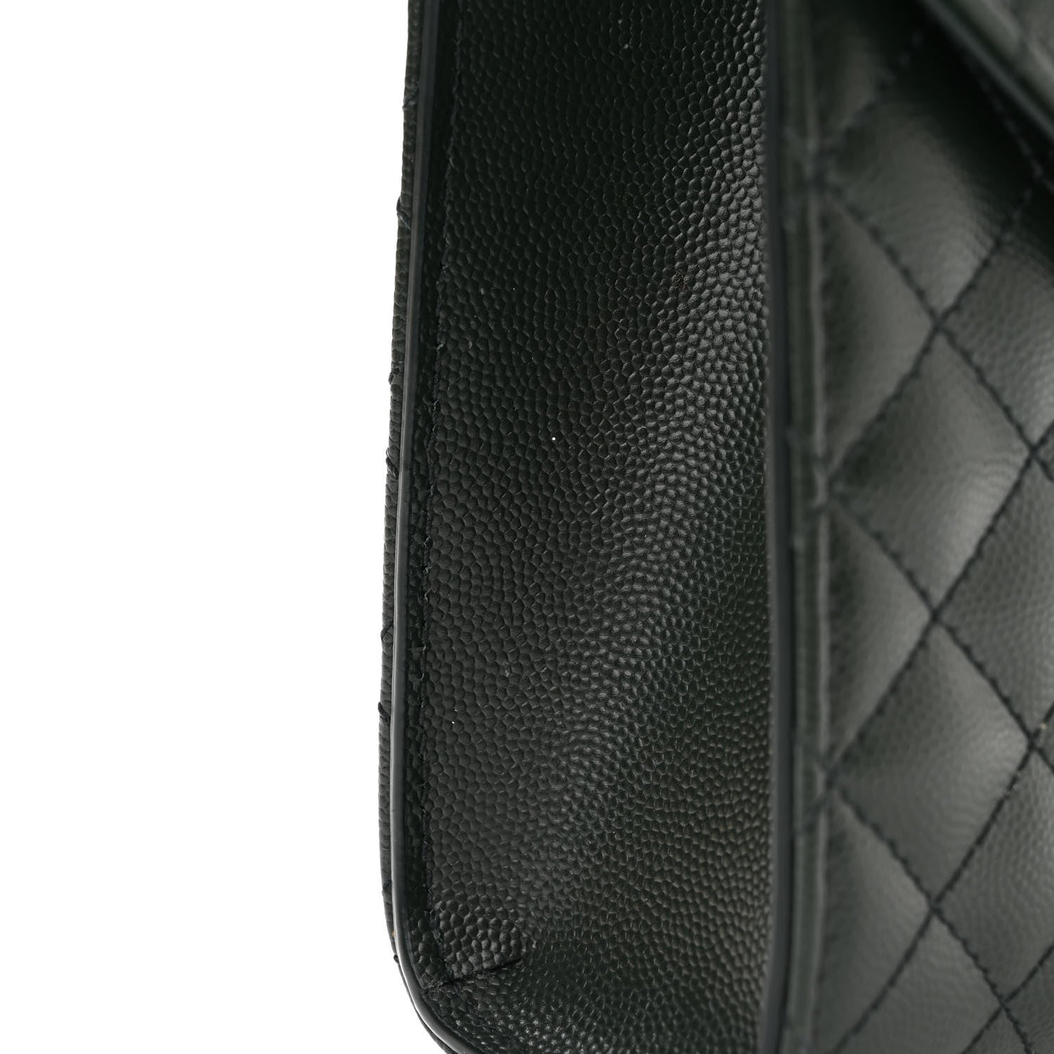 Saint Laurent Grain De Poudre Textured Mixed Matelasse Triquilt Medium Monogram Satchel Army Green 13 of 14