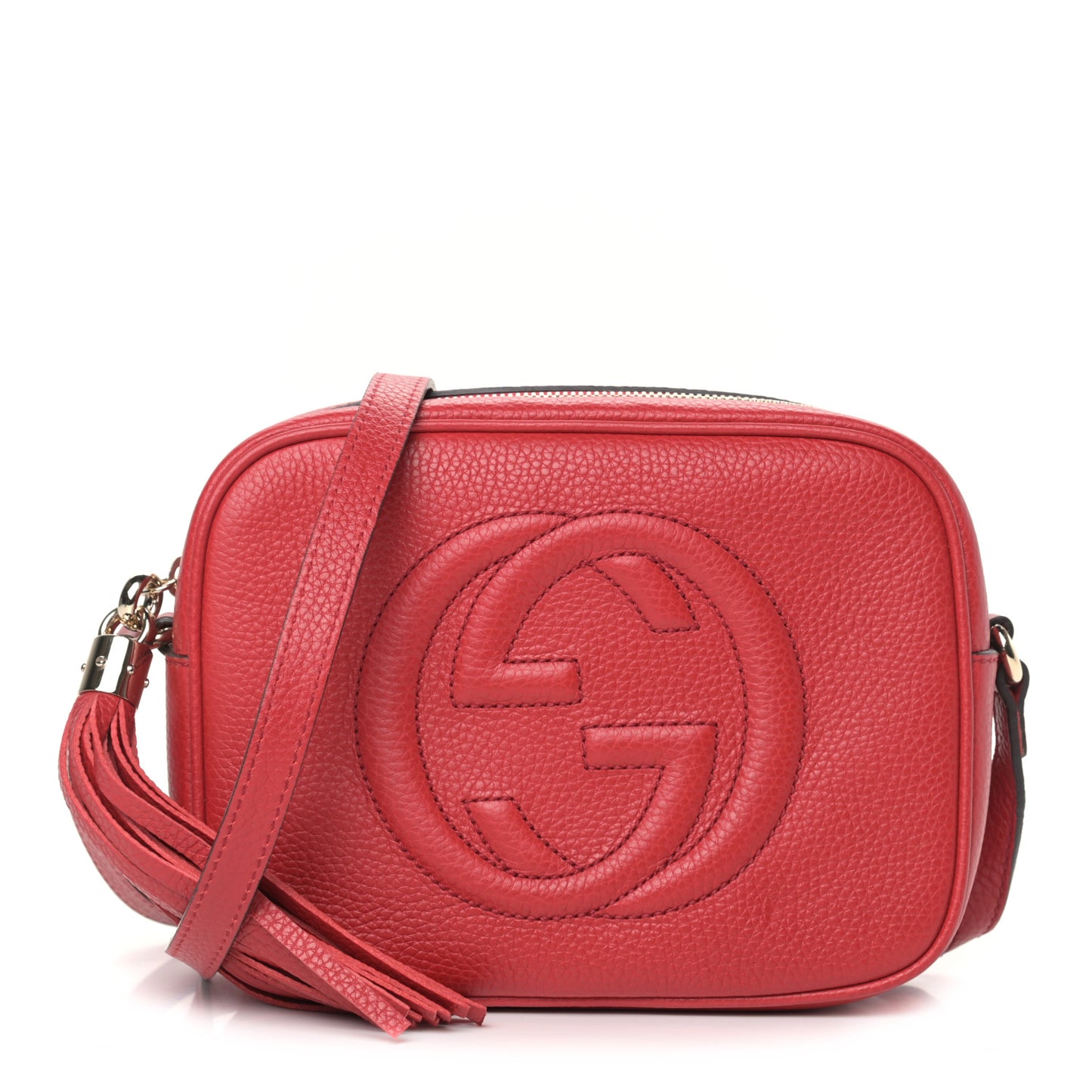 Pebbled Calfskin Small Soho Disco Bag Tabasco Red