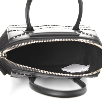 Givenchy Calfskin Suede Small Studded Chevron Antigona Black 5 of 9