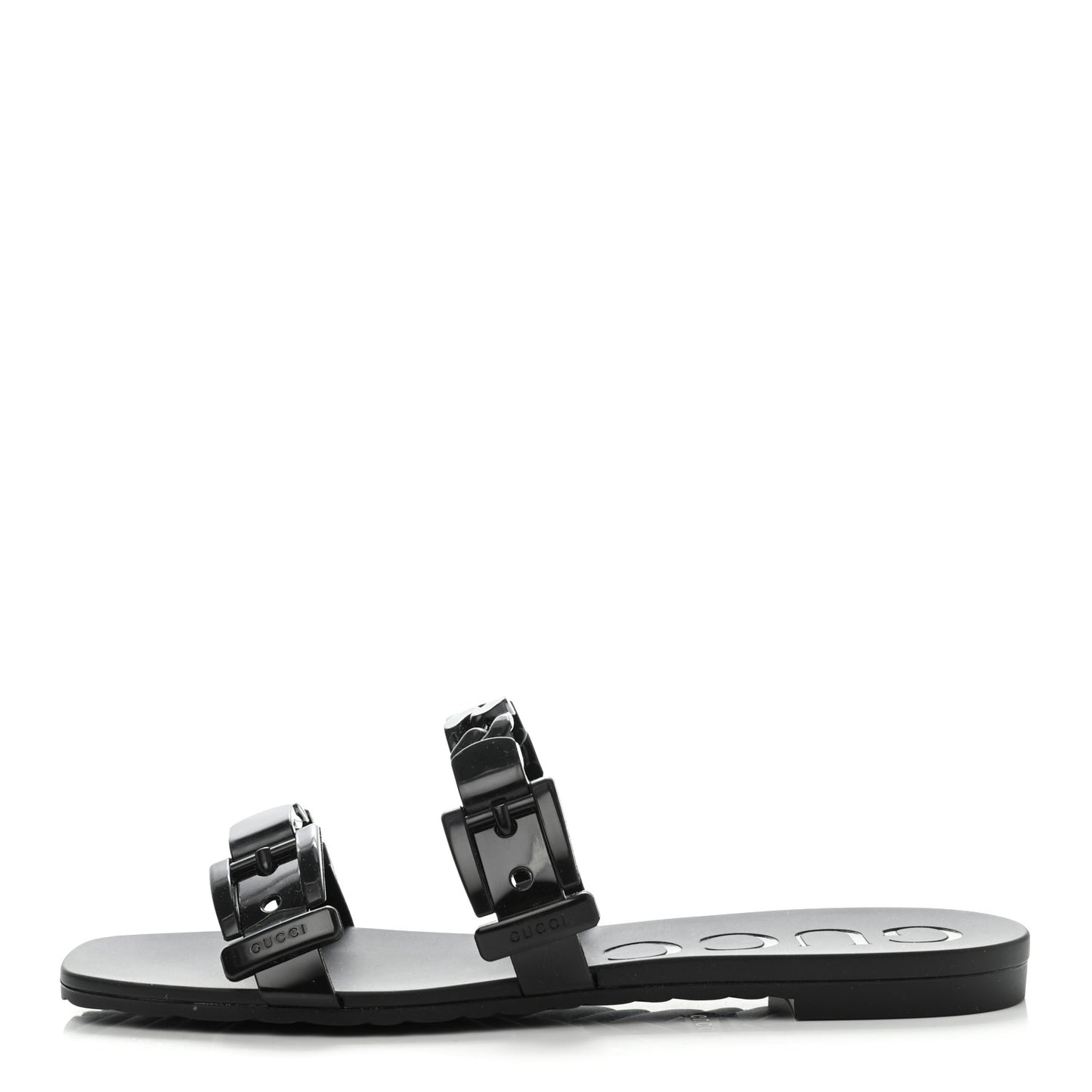 Rubber Womens Slide Sandals 38 Black
