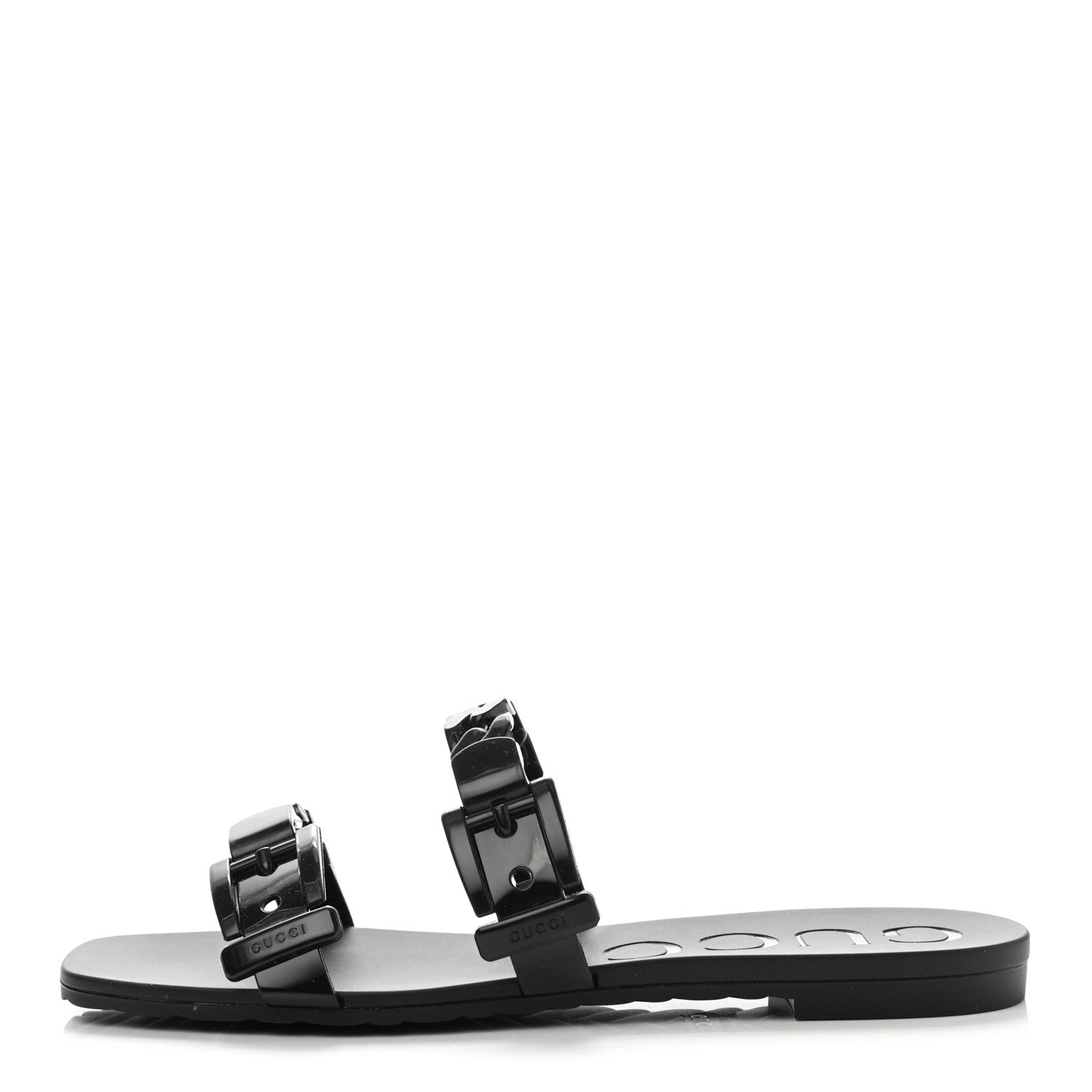 Gucci Rubber Womens Slide Sandals 38 Black 1 of 8