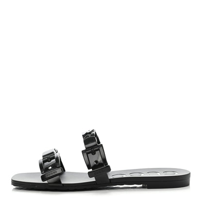 Gucci Rubber Womens Slide Sandals 38 Black 1 of 8