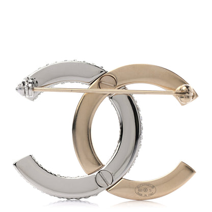 Chanel Crystal CC Brooch Light Gold 3 of 4