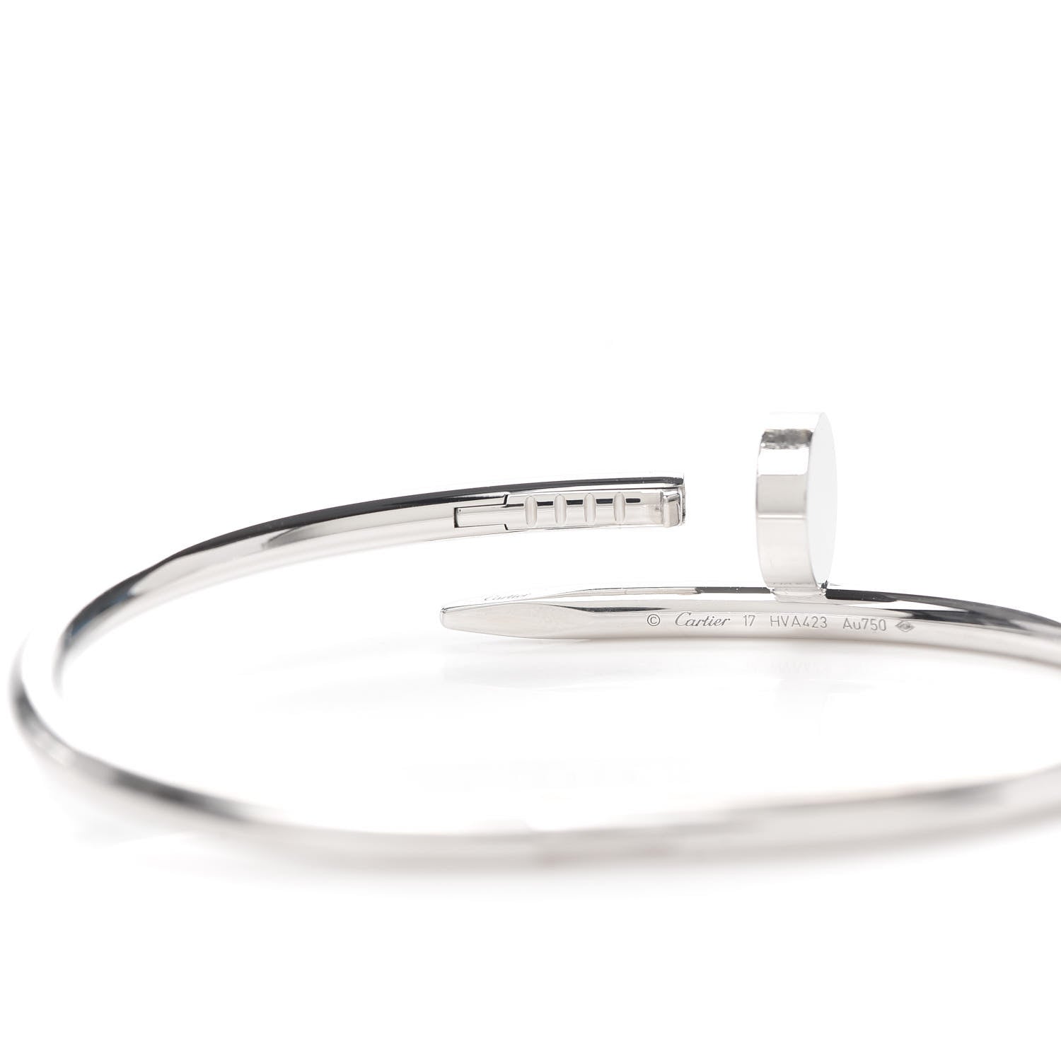 Cartier 18K White Gold Juste Un Clou Bracelet 17 5 of 7