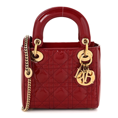 Christian Dior Patent Cannage Mini Lady Dior Red 1 of 10