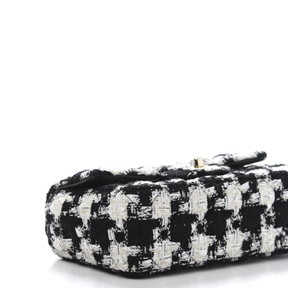 Chanel Tweed Quilted Mini Rectangular Flap Black Ecru White 7 of 10