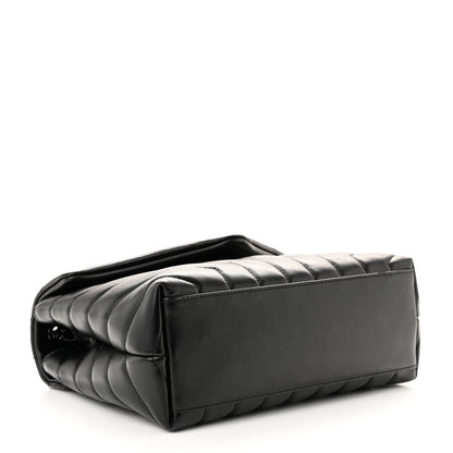 Saint Laurent Calfskin Y Quilted Monogram Monochrome Small Loulou Chain Satchel Black 4 of 11