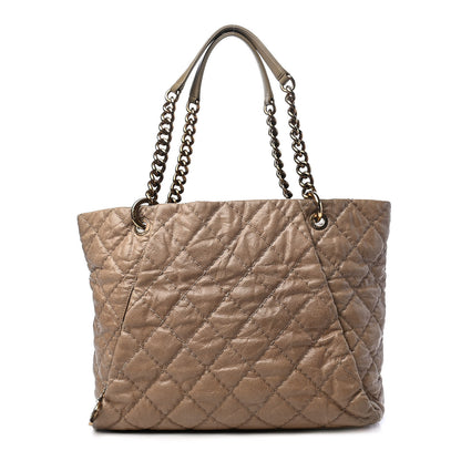 Chanel Crumpled Grained Calfskin Large Coco Pleats Tote Beige 1 of 9