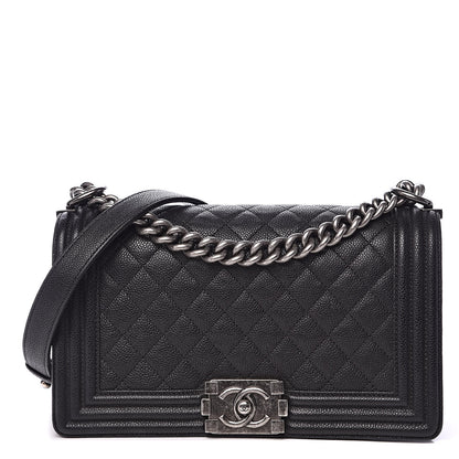 Chanel Caviar Quilted Medium Boy Flap Black 1 of 12