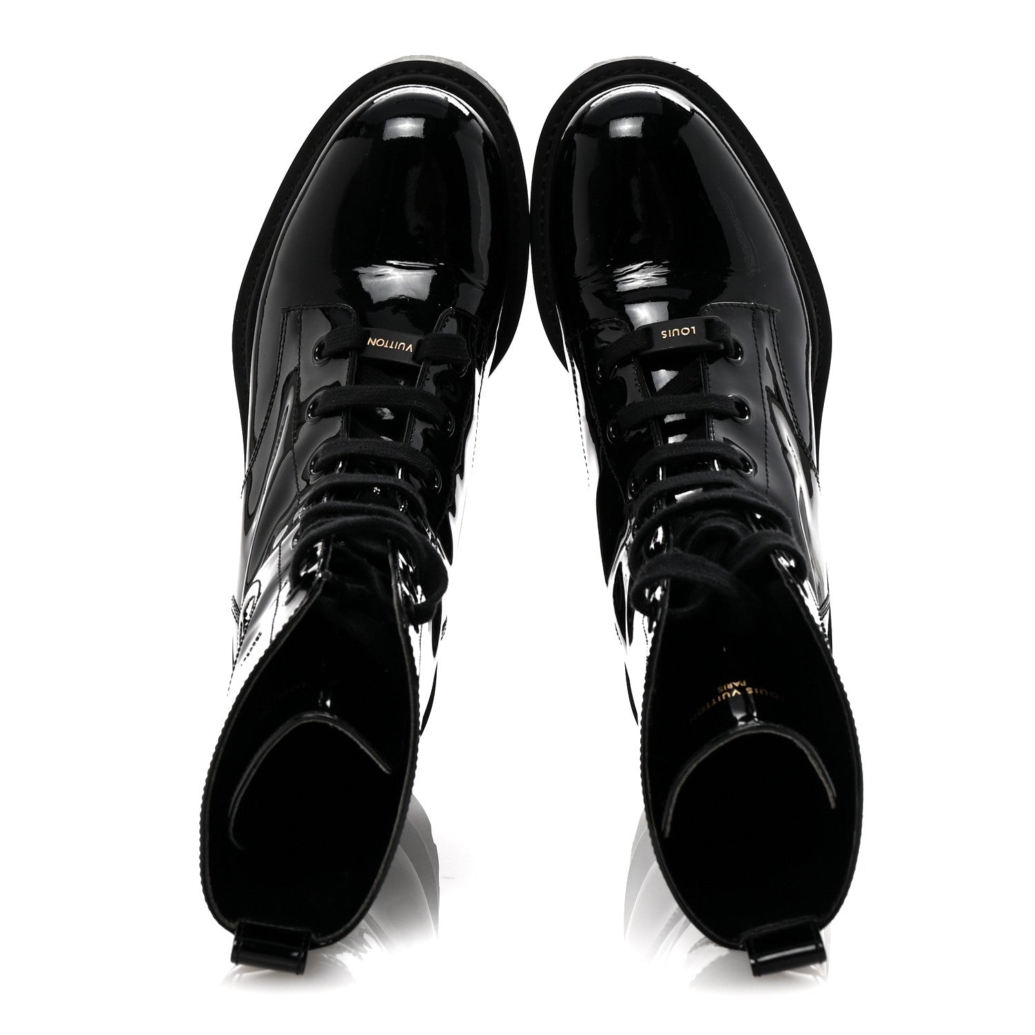 Louis Vuitton Patent Territory Ranger Boots 38 Black 2 of 10