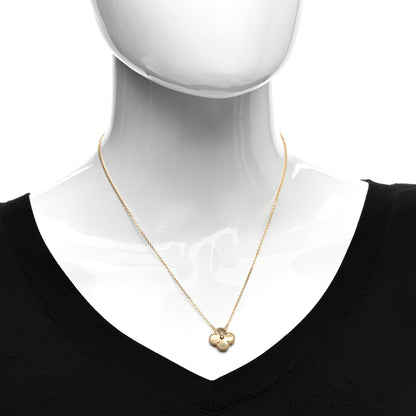 Van Cleef & Arpels 18K Yellow Gold Guilloche Vintage Alhambra Pendant Necklace 2 of 5