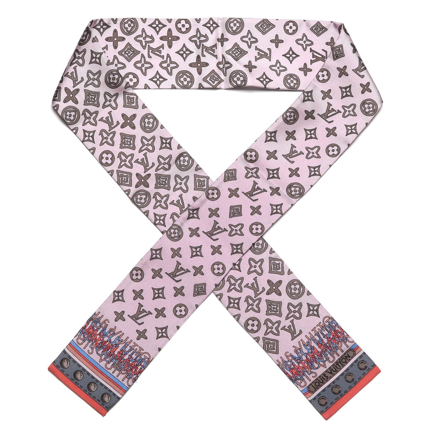 Silk Monogram Map Bandeau Rose Poudre
