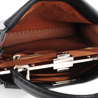 Fendi Cuoio Romano Selleria Bi-Color Medium Peekaboo Iconic Satchel Black Mou 5 of 9
