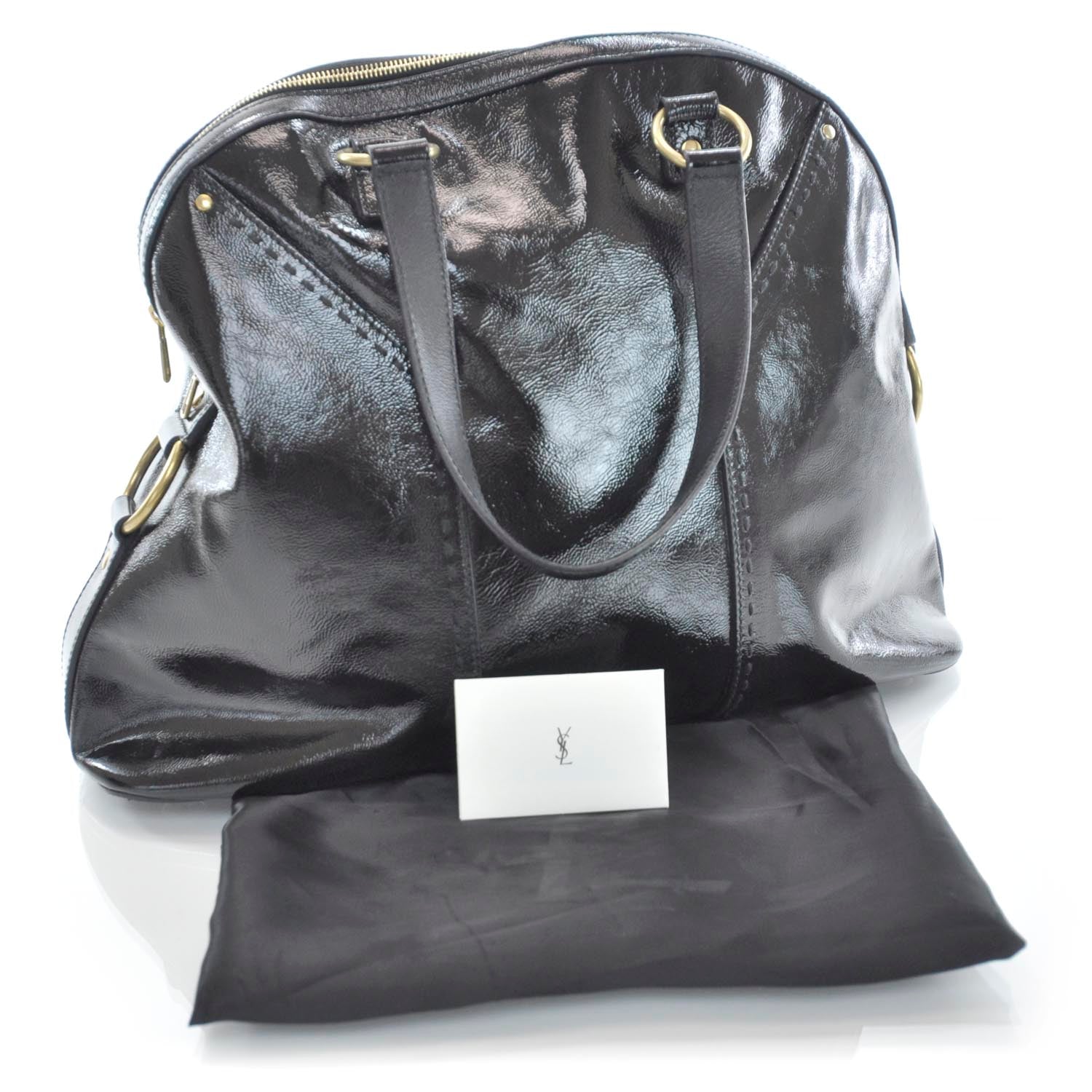 Saint Laurent Patent Leather Oversized Muse Black 3 of 9