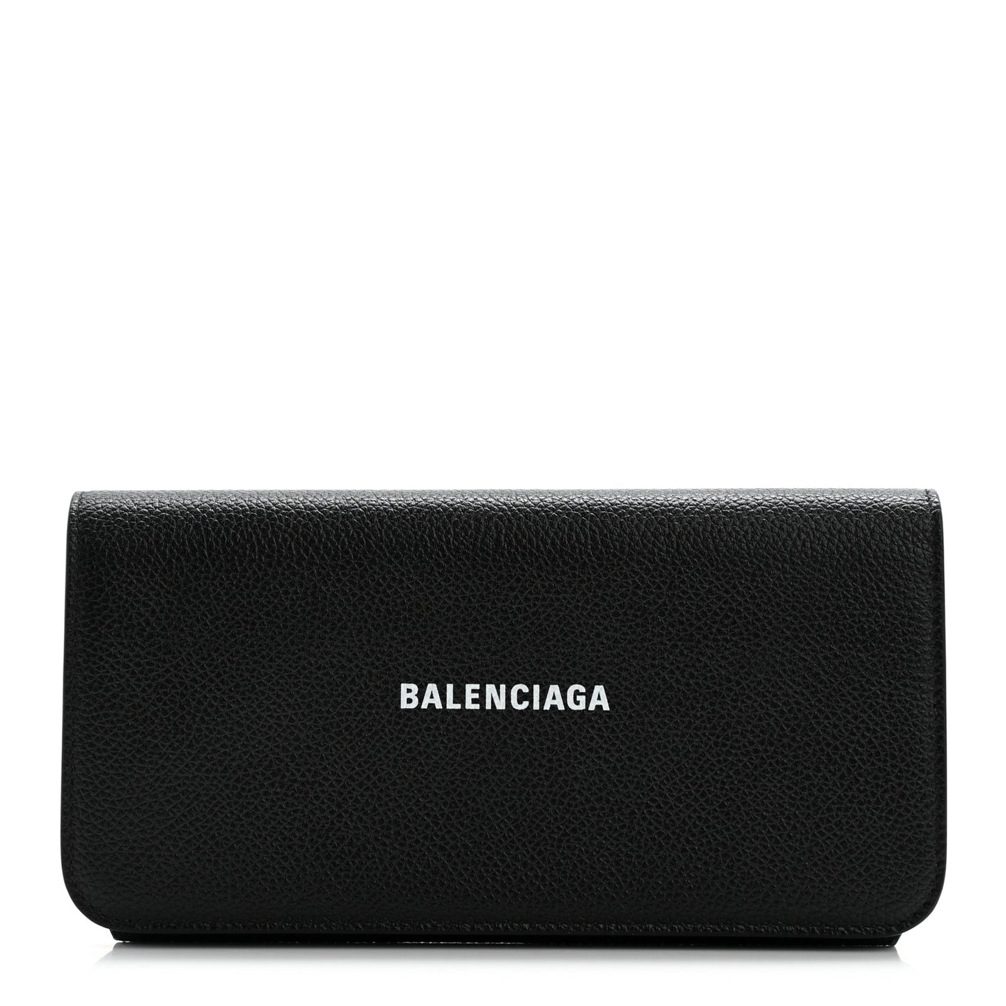 Grained Calfskin Logo Cash Thin Money Wallet Black White