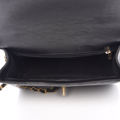 Chanel Calfskin Chevron Quilted Top Handle Flap Black 5 of 9