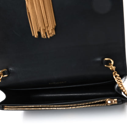 Saint Laurent Smooth Calfskin Classic Monogram Kate Tassel Chain Wallet Black 4 of 4