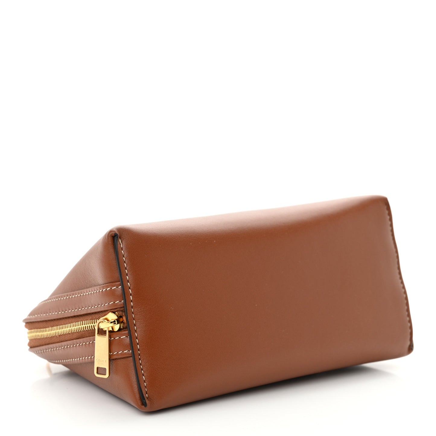 Smooth Calfskin Cuir Triomphe Clutch on Chain Tan