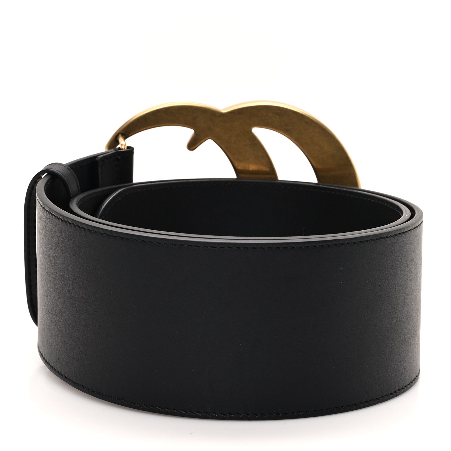 Gucci Calfskin Double G Wide Belt 85 34 Black 2 of 4