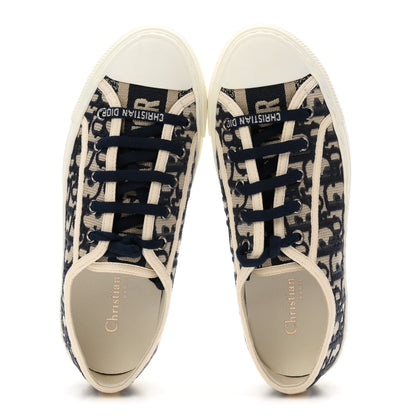 Christian Dior Canvas Oblique Walk'N'Dior Low Top Platform Sneakers 36.5 Deep Blue 2 of 9