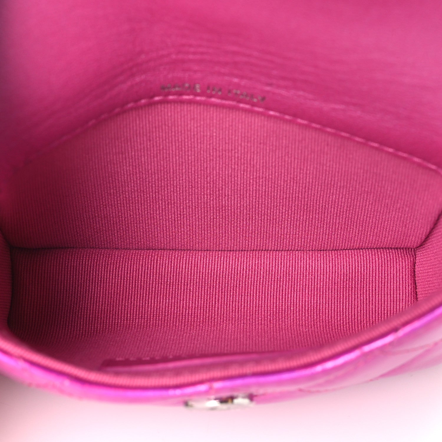 Chanel Patent Lambskin Quilted CC Hook Card Holder Pink 5 of 11