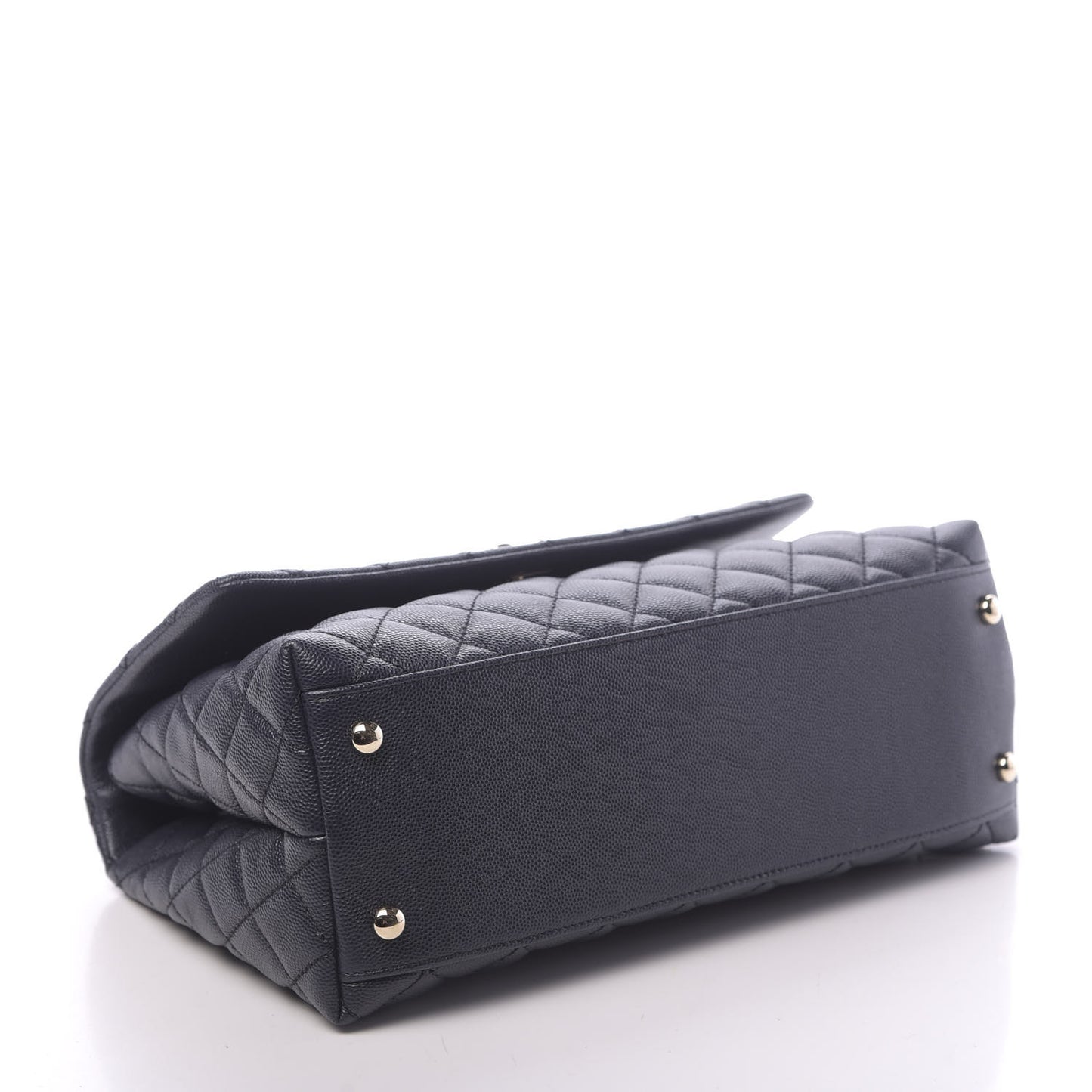 Caviar Quilted Small Coco Handle Flap Navy
