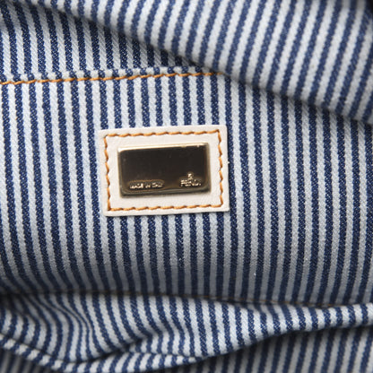 Fendi Denim Striped Spy Bowler Blue 6 of 12