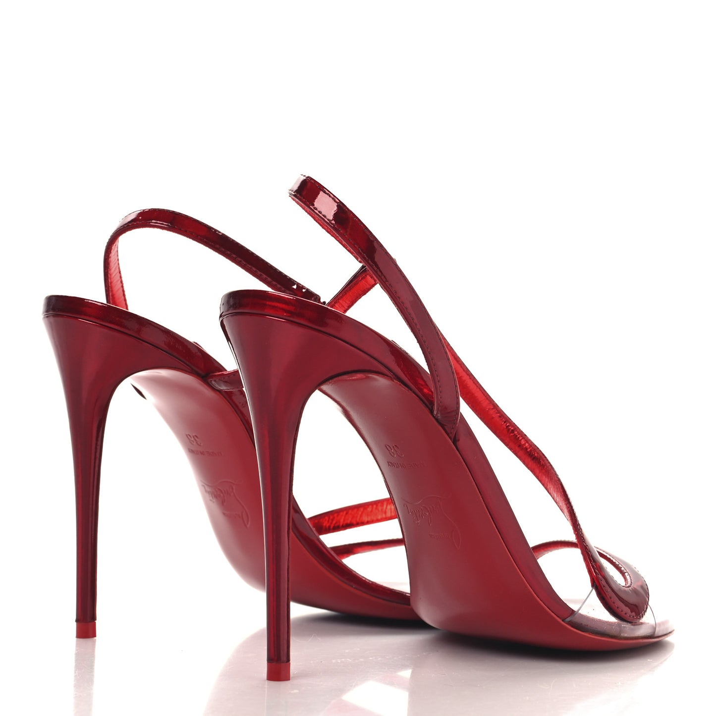 Metallic Patent Rosalie 100 Sandals 38 Loubi